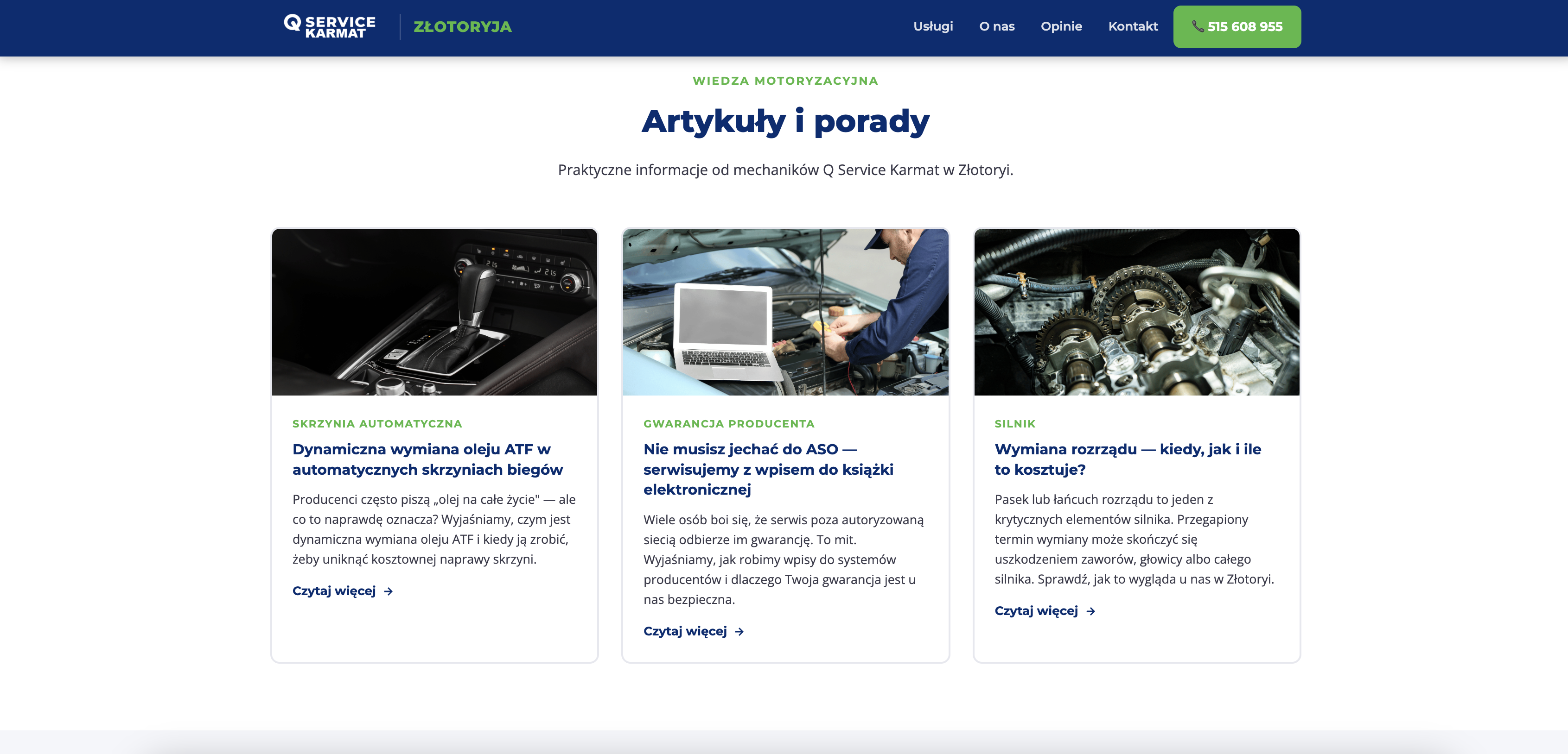 Artykuły i porady — sekcja SEO Q Service Karmat
